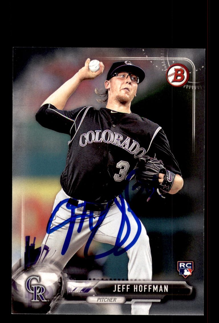 Signed Baseball Card Auto Jeff Hoffman 2017 Bowman #4 Colorado Rockies