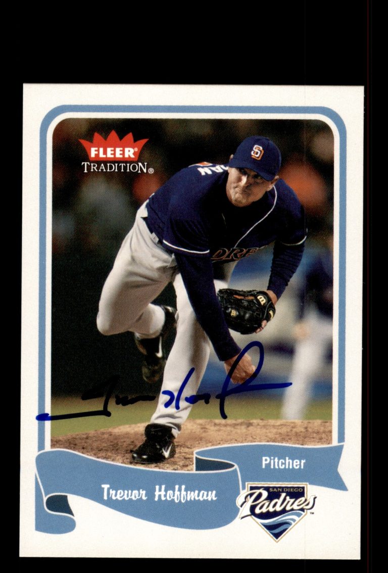 Signed Baseball Card Auto Trevor Hoffman 2004 Fleer Tradition #297 Padres