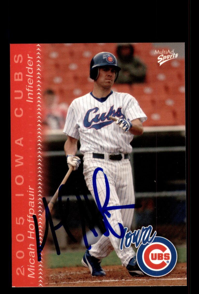 Signed Baseball Card Auto Micah Hoffpauir 2005 MultiAd Iowa Cubs