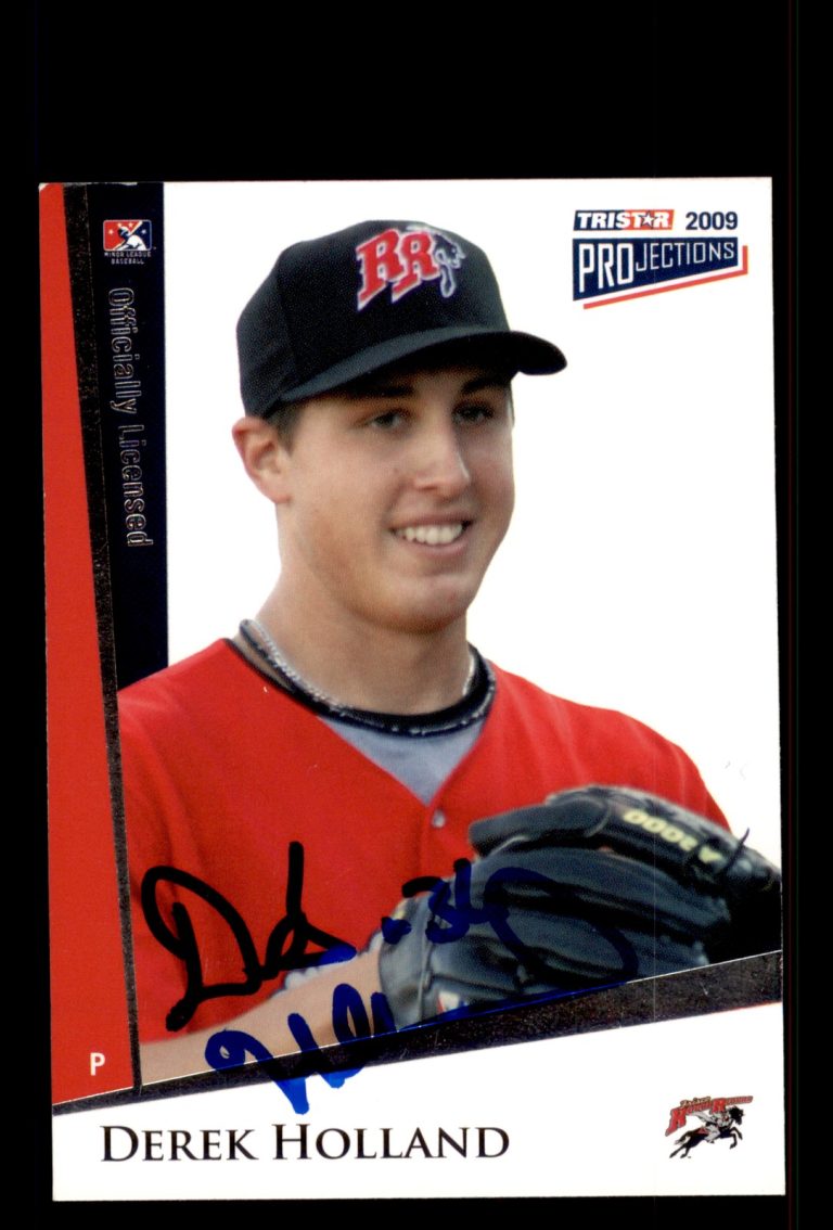 Signed Baseball Card Auto Derek Holland 2009 TriStar PROjections #93