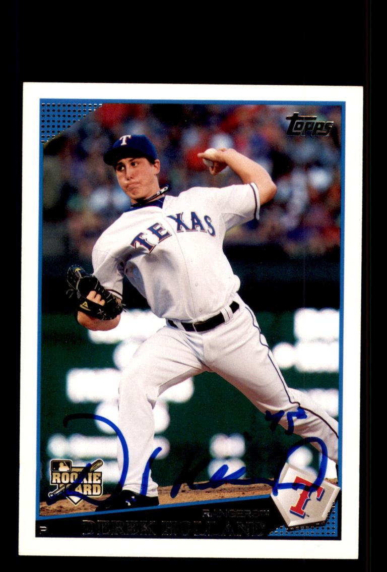 Signed Baseball Card Auto Derek Holland 2009 Topps #UH134 Texas Rangers