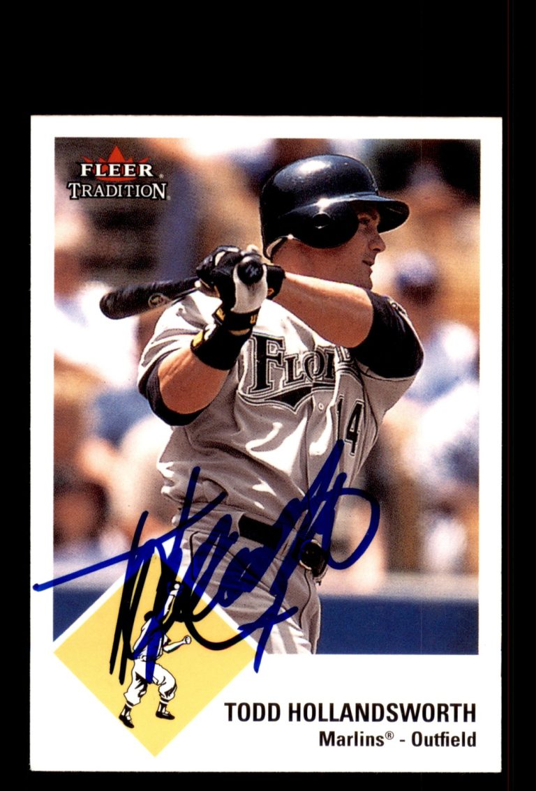 Signed Baseball Card Auto Todd Hollandsworth 2003 Fleer Tradition #U77 Marlins