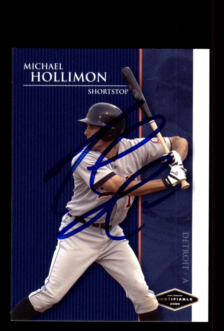 Signed Baseball Card Auto Michael Hollimon 2006 Justifiable #JF-15 Tigers