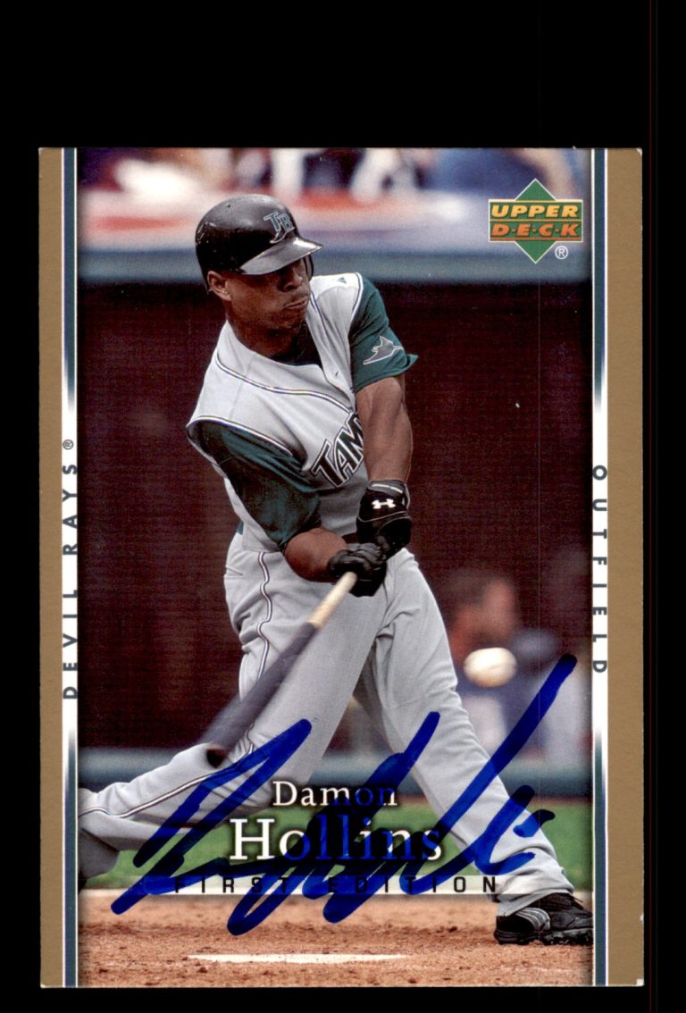 Signed Baseball Card Auto Damon Hollins 2007 Upper Deck First Edition #147