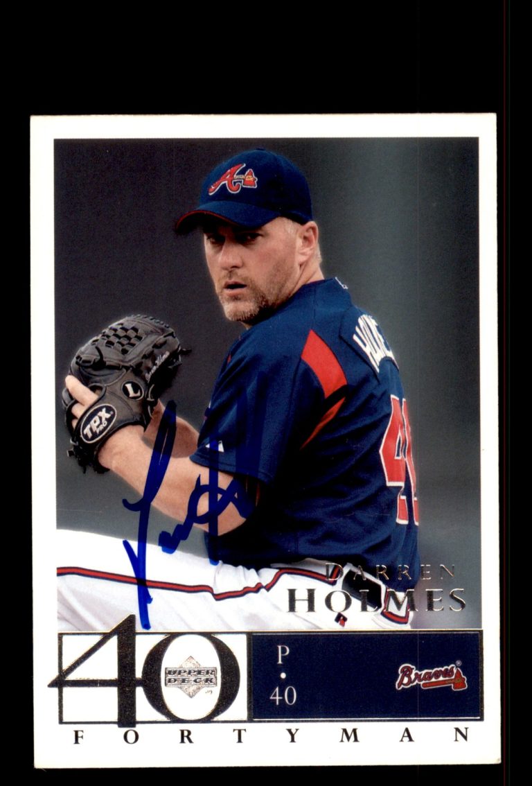 Signed Baseball Card Auto Darren Holmes 2003 Upper Deck 40-Man #410 Braves