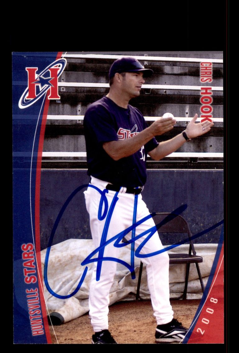 Signed Baseball Card Auto Chris Hook 2008 Grandstand Huntsville Stars