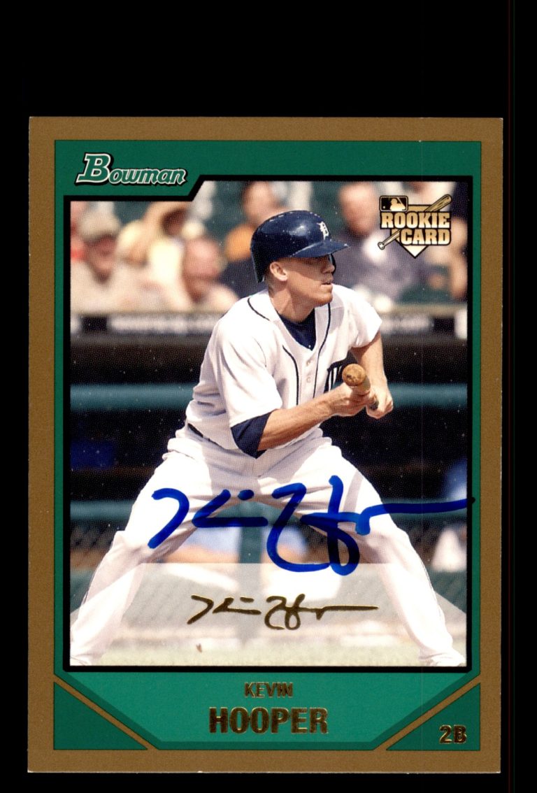 Signed Baseball Card Auto Kevin Hooper 2007 Bowman #216 Detroit Tigers Gold