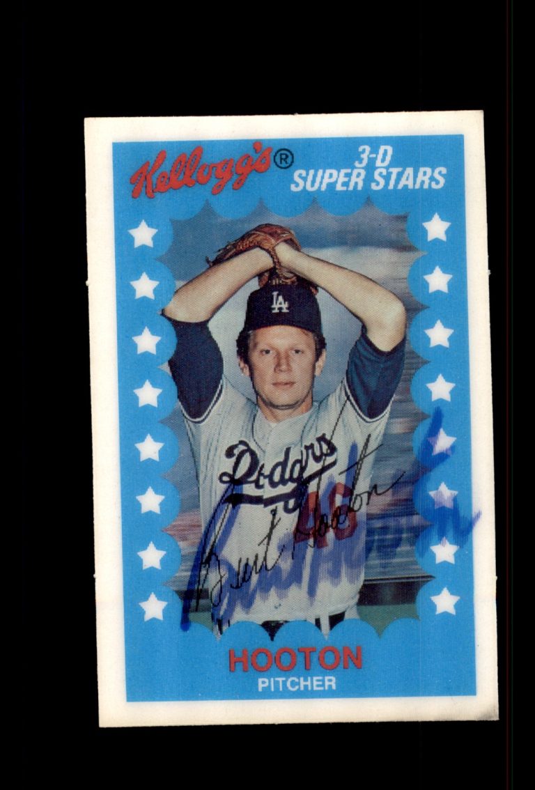Signed Baseball Card Auto Burt Hooton 1982 Kellogg's #15 Los Angeles Dodgers