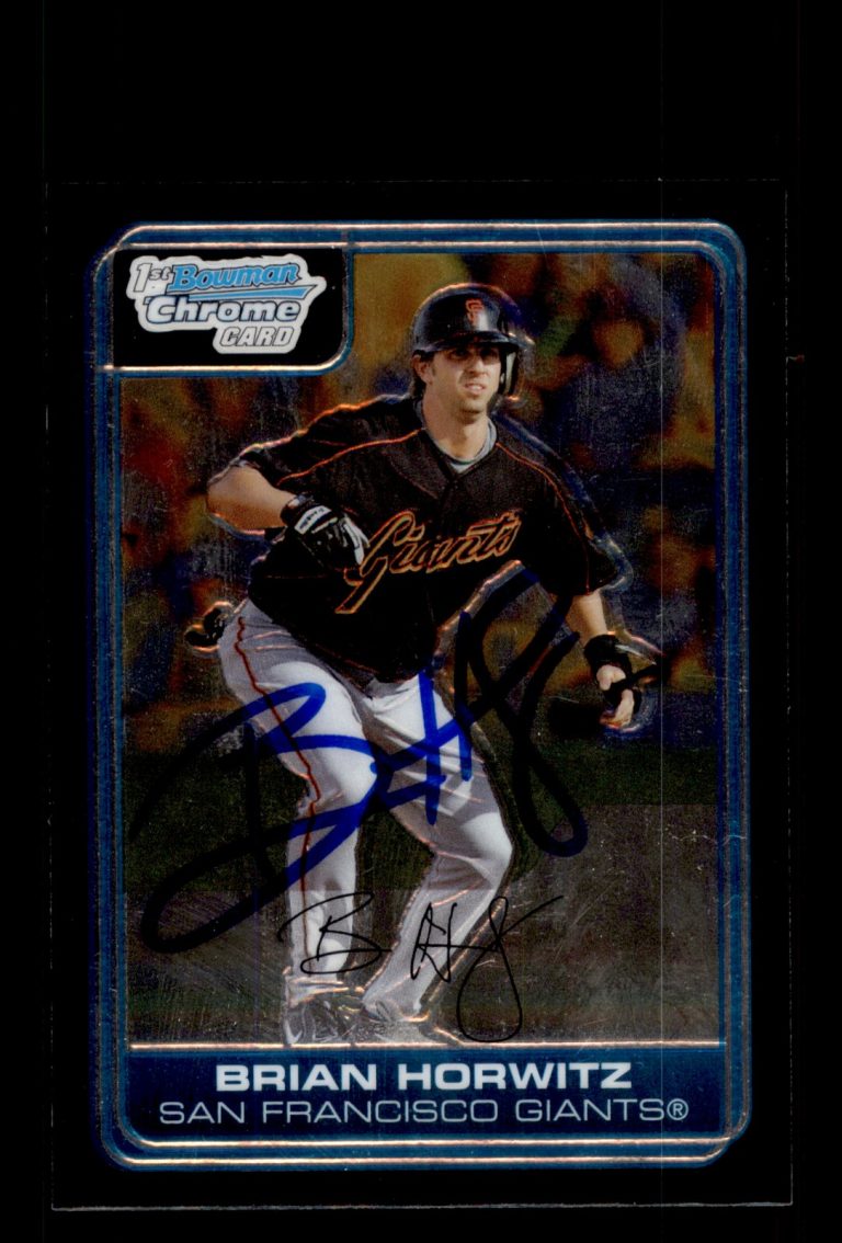 Signed Baseball Card Auto Brian Horwitz 2006 Bowman Chrome #BC197 Giants