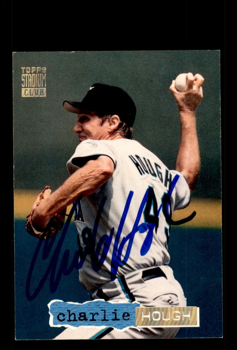 Signed Baseball Card Auto Charlie Hough 1994 Stadium Club #245 Marlins Golden