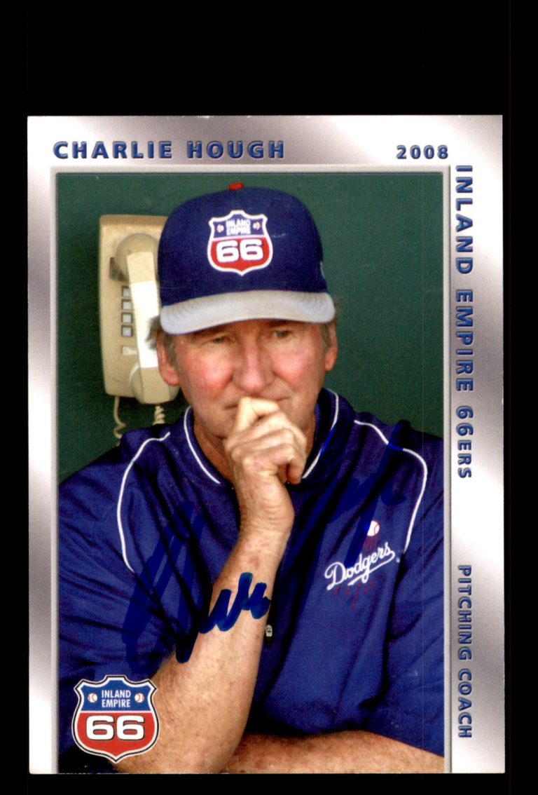 Signed Baseball Card Auto Charlie Hough 2008 Grandstand Inland Empire 66ers