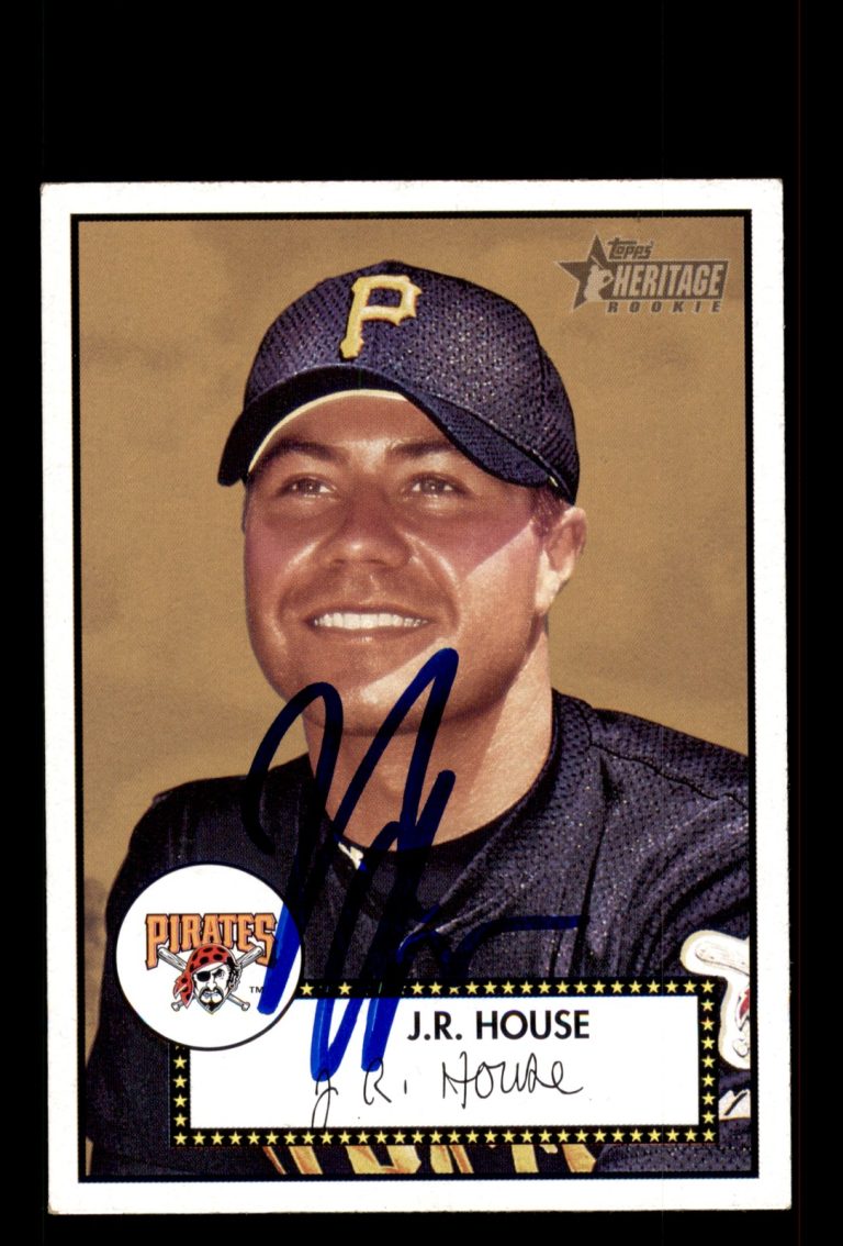 Signed Baseball Card Auto J.R. House 2001 Topps Heritage #389 Pittsburgh Pirates