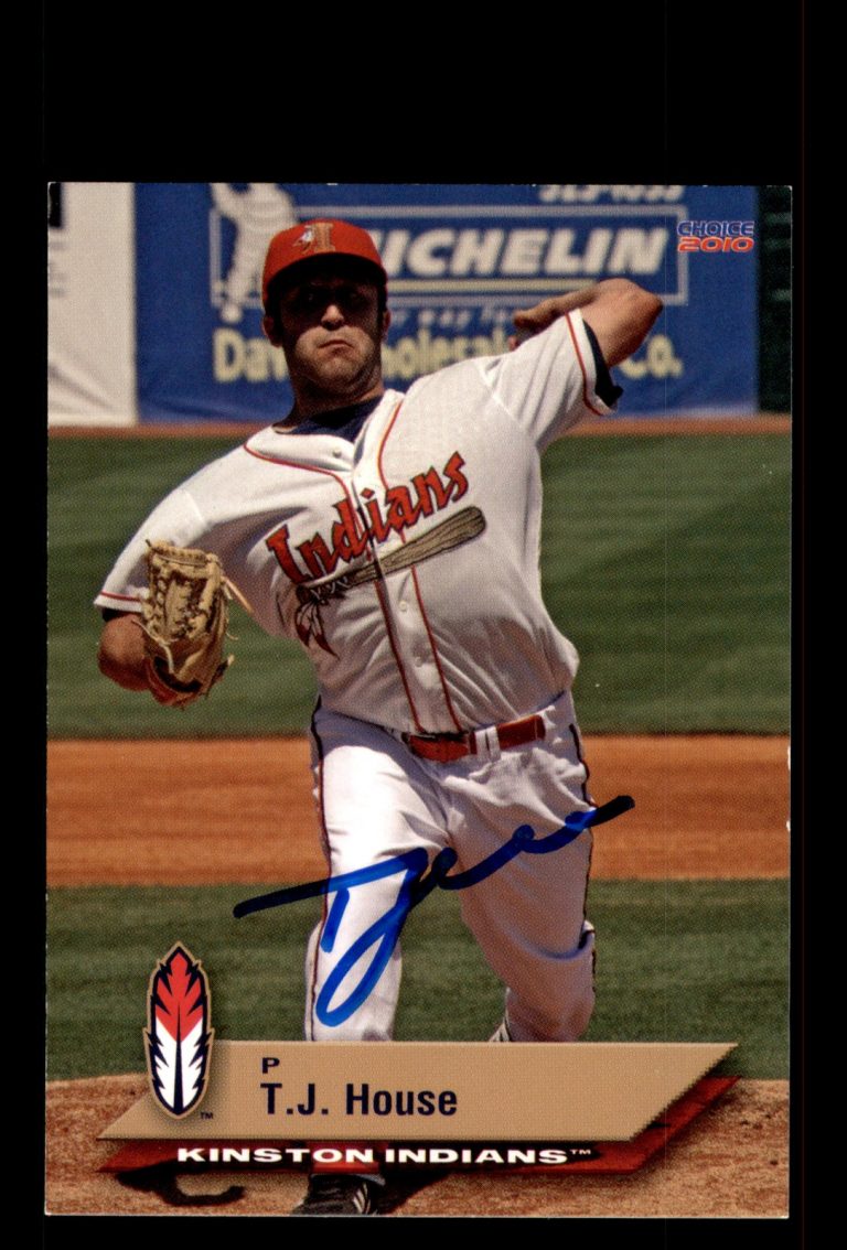 Signed Baseball Card Auto T.J. House 2010 Choice Kinston Indians