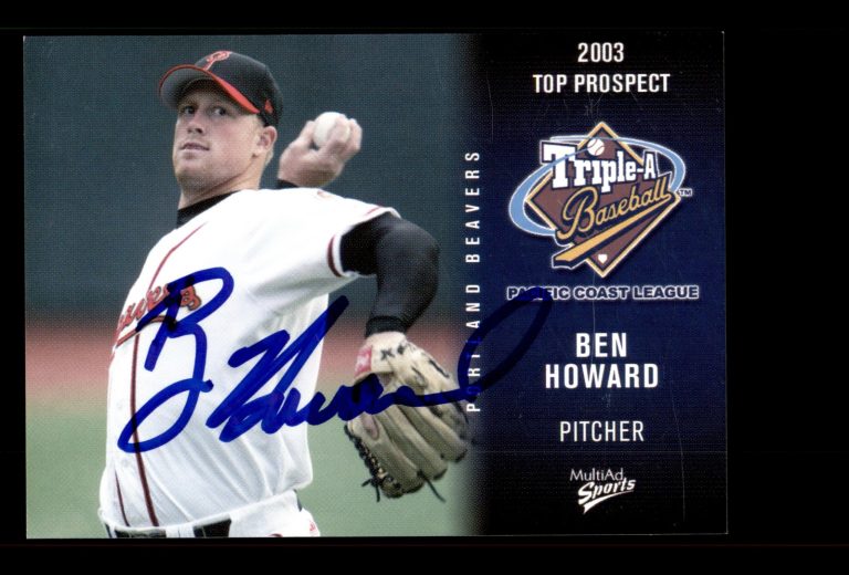 Signed Baseball Card Auto Ben Howard 2003 Pacific Coast League Top Prospects