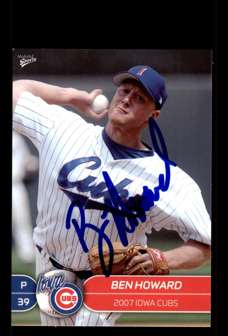 Signed Baseball Card Auto Ben Howard 2007 MultiAd Iowa Cubs