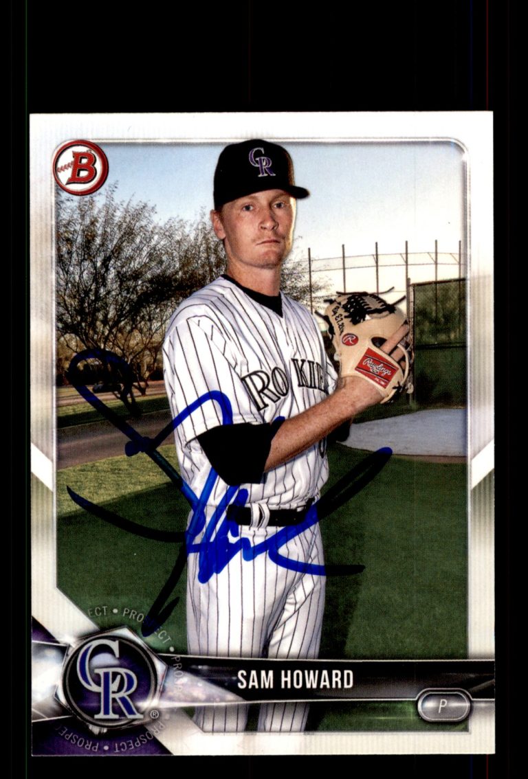 Signed Baseball Card Auto Sam Howard 2018 Bowman #BP109 Colorado Rockies