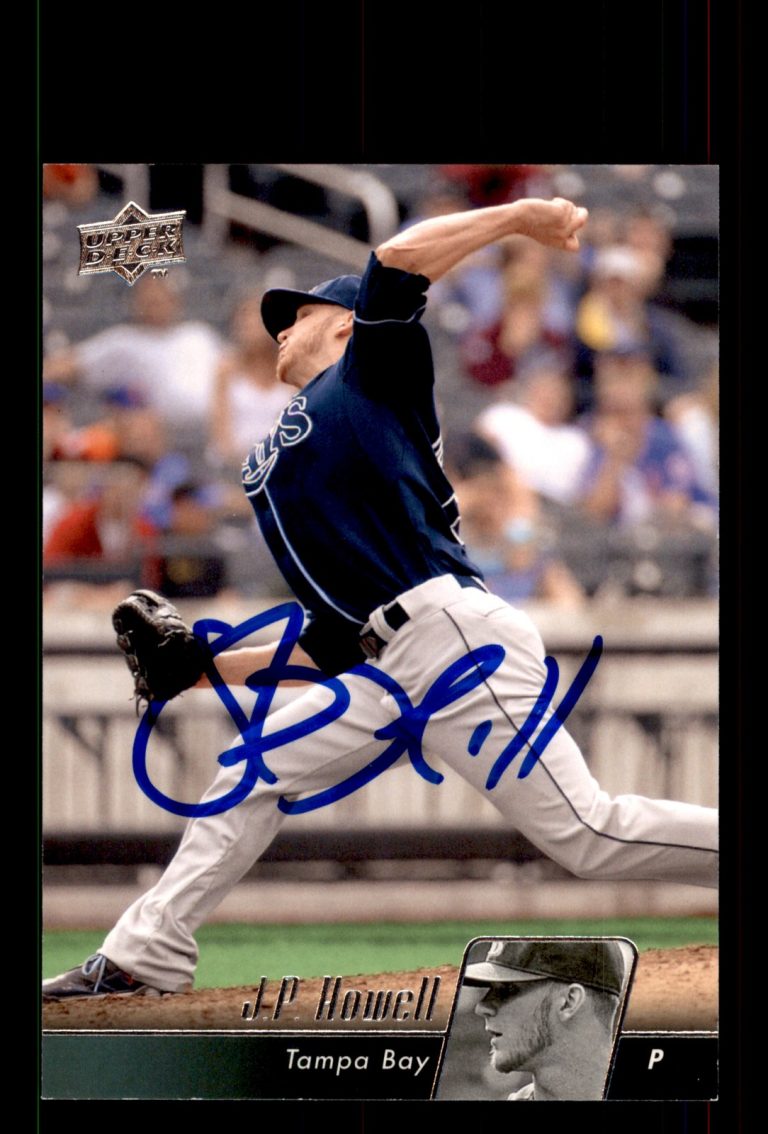 Signed Baseball Card Auto J.P. Howell 2010 Upper Deck #489 Tampa Bay Rays