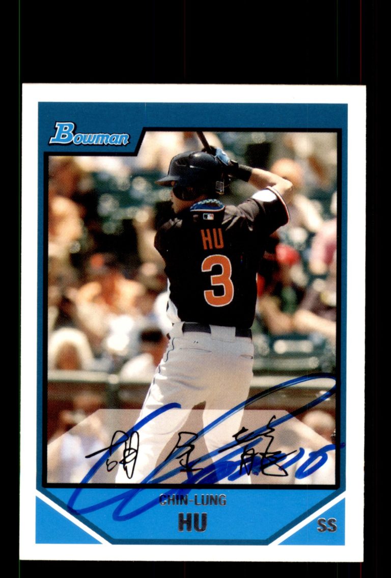 Signed Baseball Card Auto Chin-Lung Hu 2007 Bowman #BDPP92 Los Angeles Dodgers