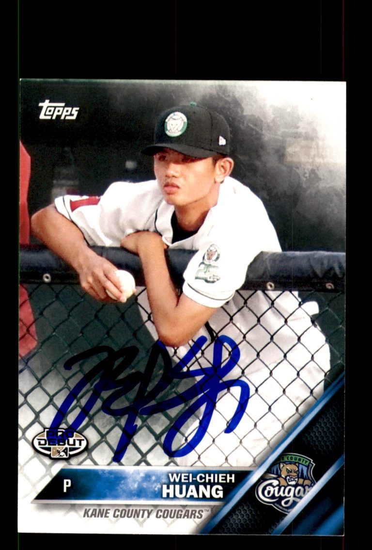 Signed Baseball Card Auto Wei-Chieh Huang 2016 Topps Pro Debut #87