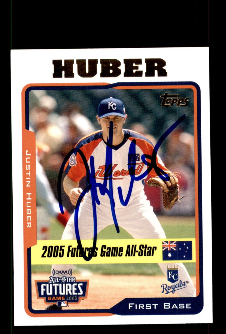 Signed Baseball Card Auto Justin Huber 2005 Topps #UH205 Kansas City Royals