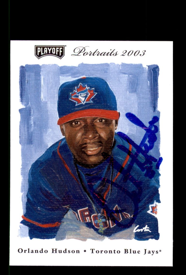 Signed Baseball Card Auto Orlando Hudson 2003 Playoff Portraits #117 Blue Jays