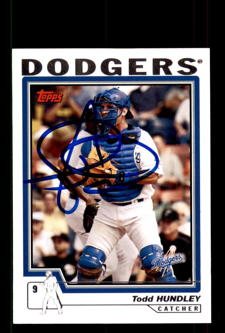 Signed Baseball Card Auto Todd Hundley 2004 Topps #415 Los Angeles Dodgers