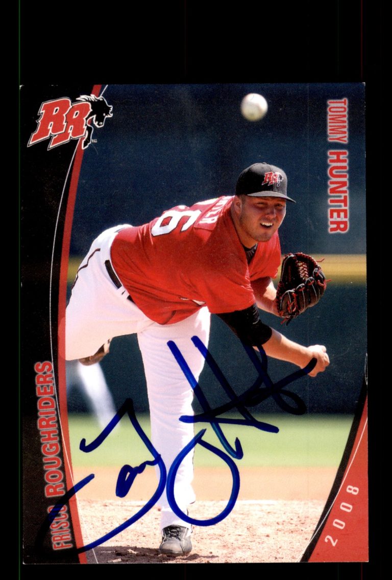 Signed Baseball Card Auto Tommy Hunter 2008 Grandstand Frisco RoughRiders