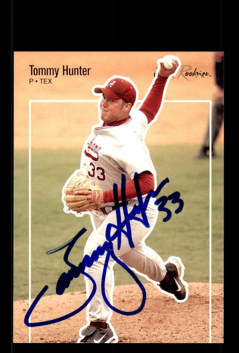 Signed Baseball Card Auto Tommy Hunter 2007 Just Minors Rookies #JR-27 Rangers