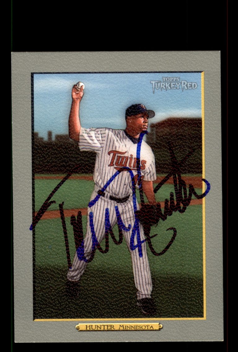 Signed Baseball Card Auto Torii Hunter 2006 Topps Turkey Red #487 Twins