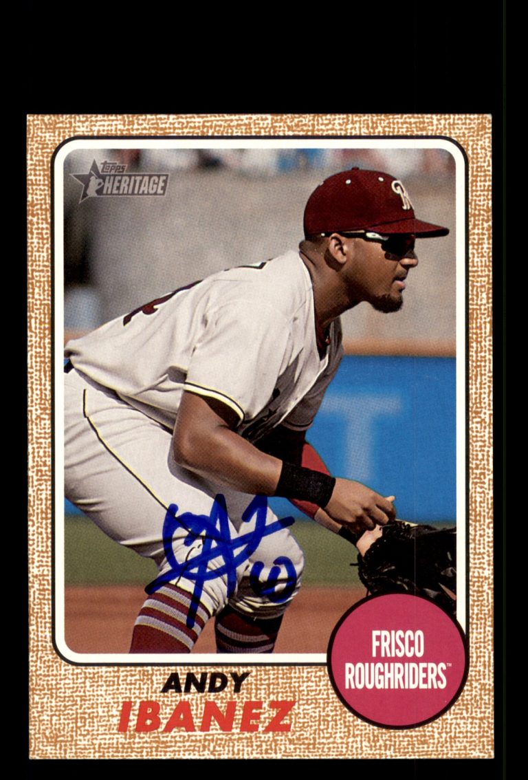 Signed Baseball Card Auto Andy Ibanez 2017 Topps Heritage Minor League #117
