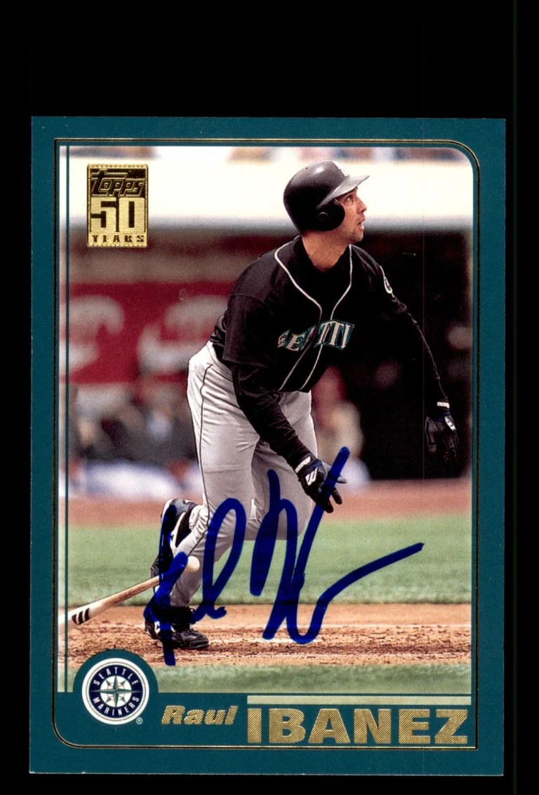 Signed Baseball Card Auto Raul Ibanez 2001 Topps #219 Seattle Mariners