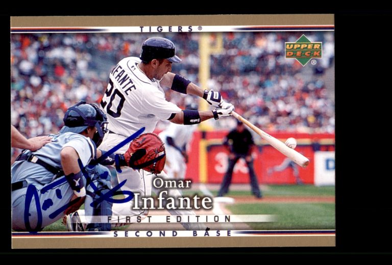 Signed Baseball Card Auto Omar Infante 2007 Upper Deck First Edition #86 Tigers