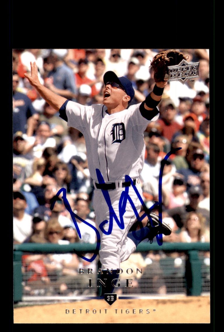Signed Baseball Card Auto Brandon Inge 2008 Upper Deck #266 Detroit Tigers