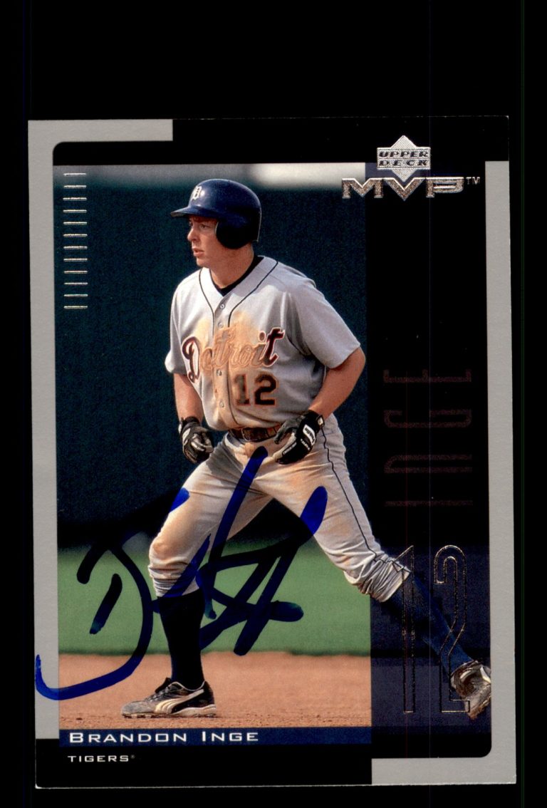 Signed Baseball Card Auto Brandon Inge 2001 Upper Deck MVP #113 Detroit Tigers