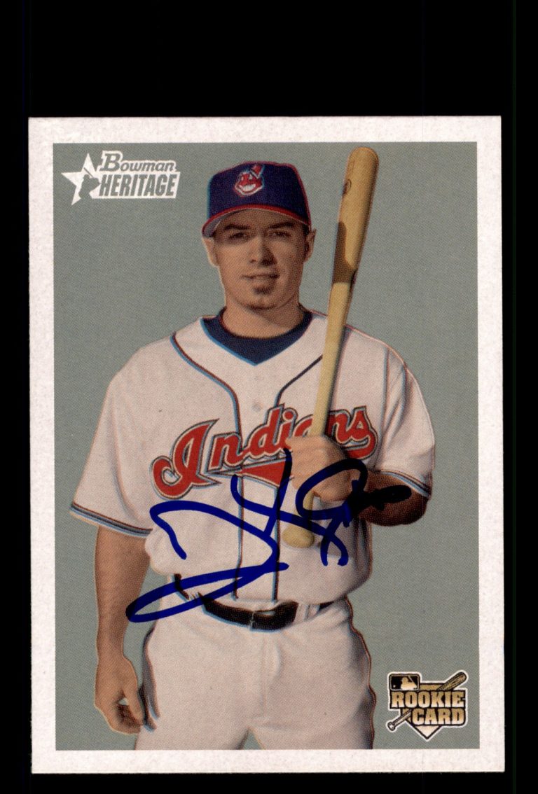 Signed Baseball Card Auto Joe Inglett 2006 Bowman Heritage #241 Indians