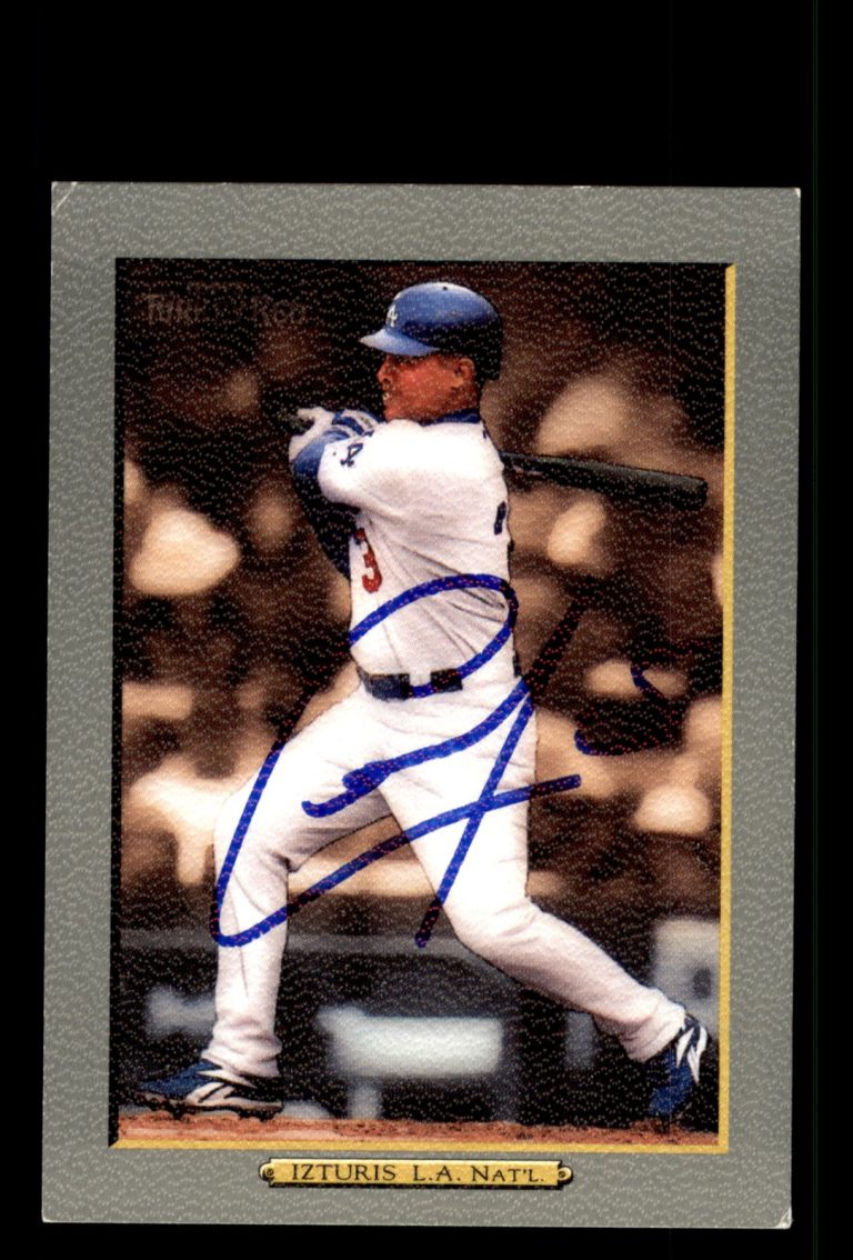 Signed Baseball Card Auto Cesar Izturis 2005 Topps Turkey Red #228 Dodgers