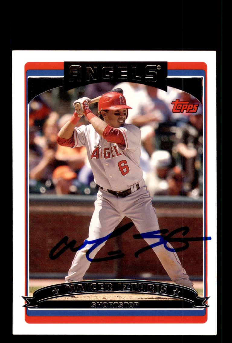 Signed Baseball Card Auto Maicer Izturis 2006 Topps #UH87 Los Angeles Angels