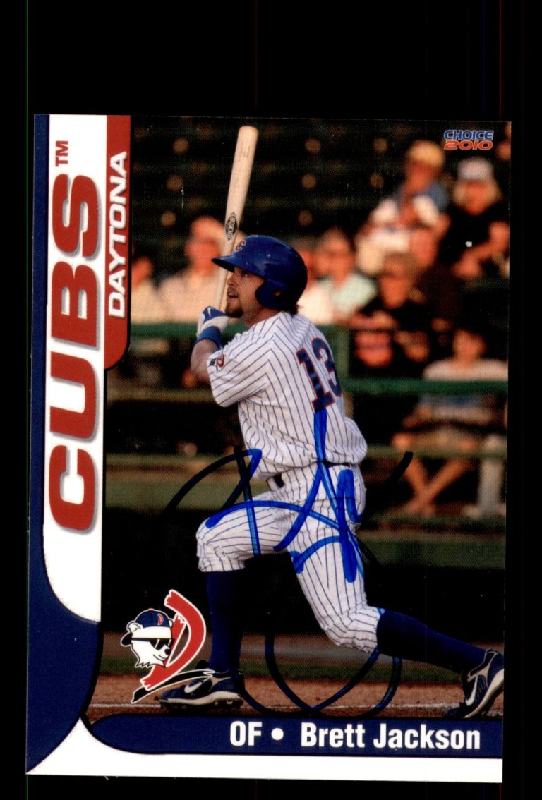 Signed Baseball Card Auto Brett Jackson 2010 Choice Daytona Cubs #10
