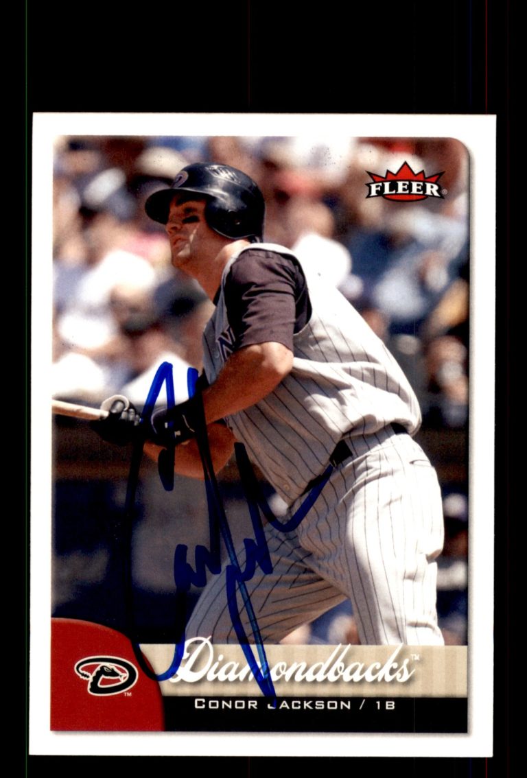 Signed Baseball Card Auto Conor Jackson 2007 Fleer #318 Arizona Diamondbacks