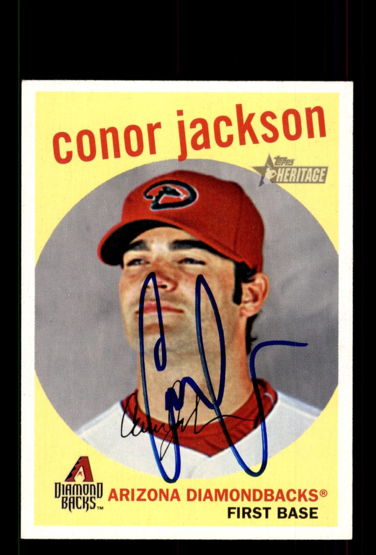Signed Baseball Card Auto Conor Jackson 2008 Topps Heritage #89 Diamondbacks