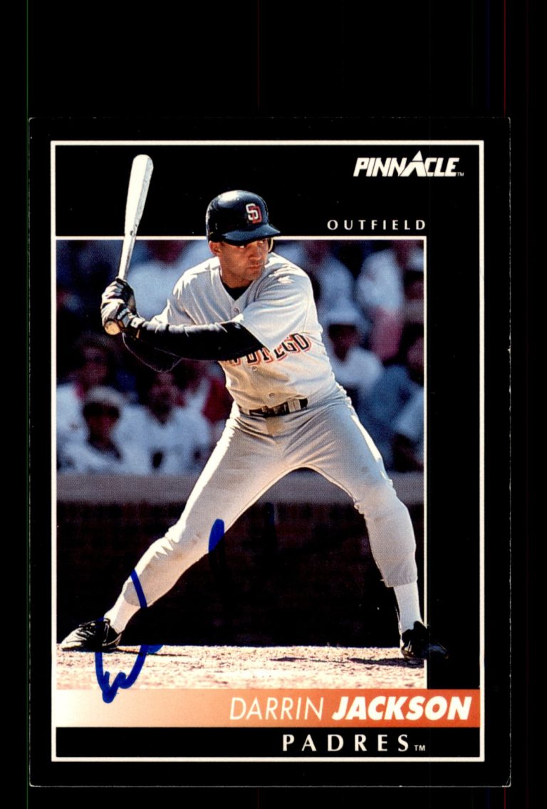 Signed Baseball Card Auto Darrin Jackson 1992 Pinnacle #207 San Diego Padres