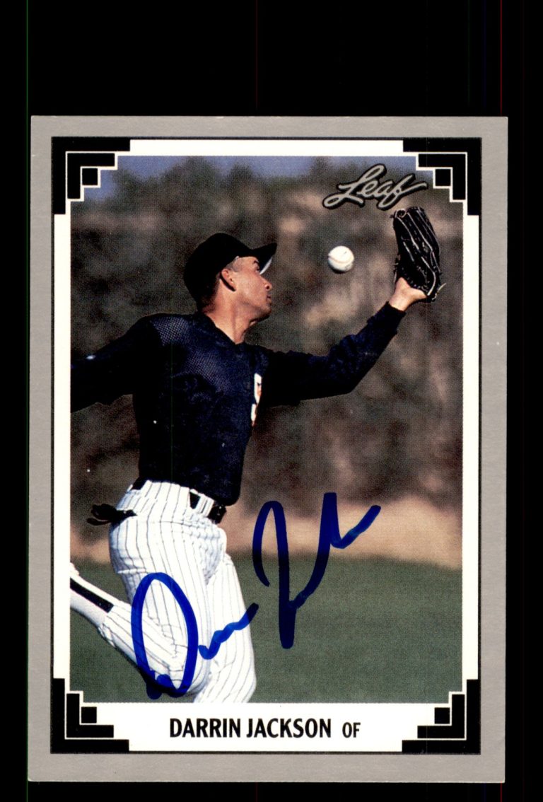 Signed Baseball Card Auto Darrin Jackson 1991 Leaf #346 San Diego Padres