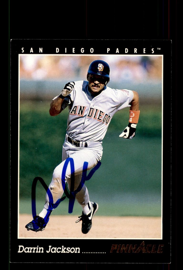 Signed Baseball Card Auto Darrin Jackson 1993 Pinnacle #125 San Diego Padres