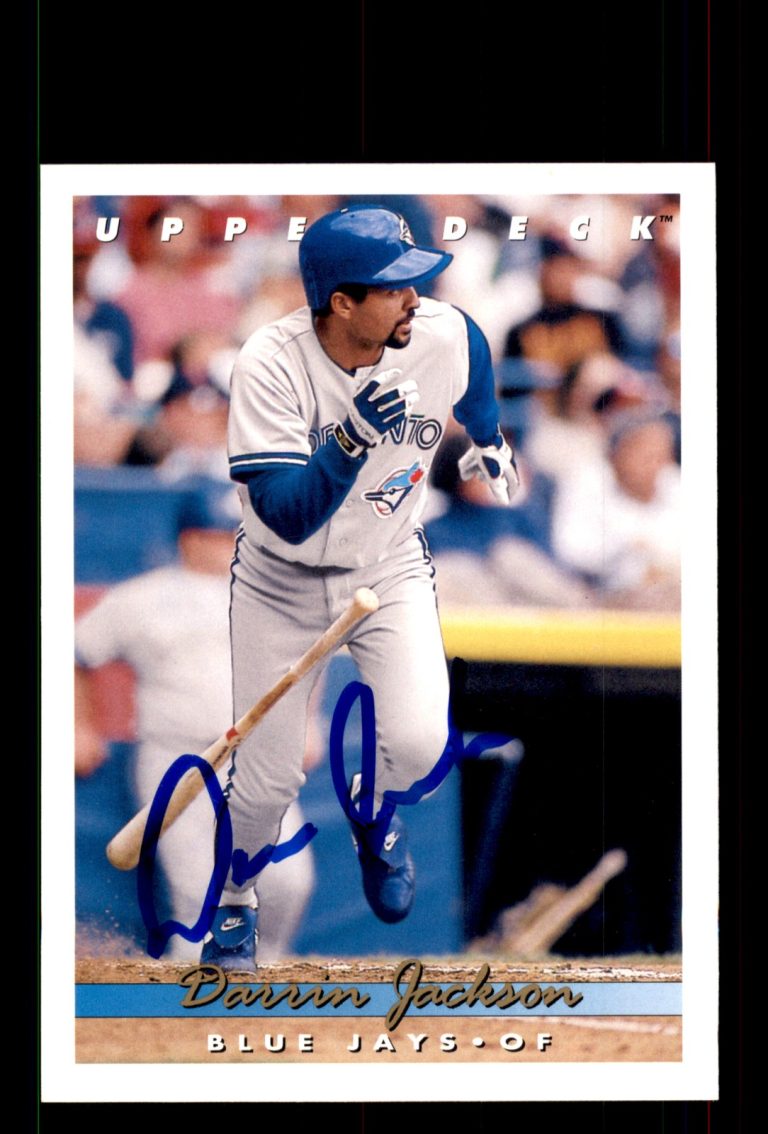 Signed Baseball Card Auto Darrin Jackson 1993 Upper Deck #673 Toronto Blue Jays