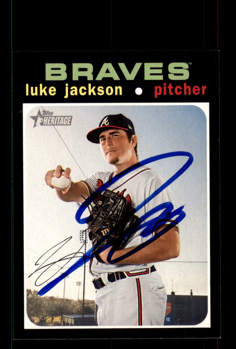 Signed Baseball Card Auto Luke Jackson 2020 Topps Heritage #37 Atlanta Braves