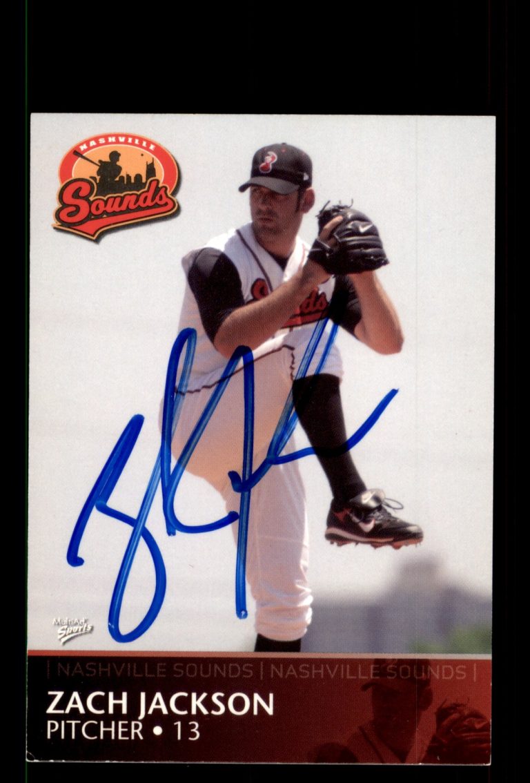 Signed Baseball Card Auto Zach Jackson 2008 MultiAd Nashville Sounds