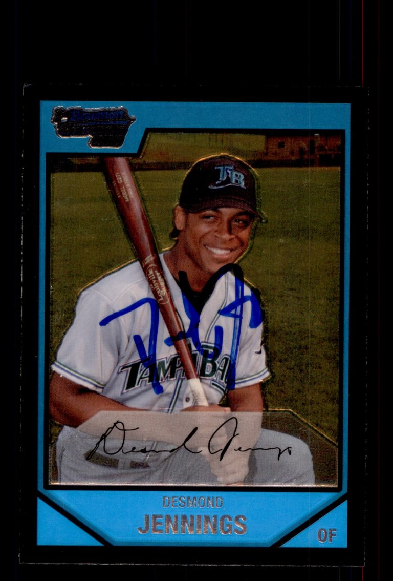 Signed Baseball Card Auto Desmond Jennings 2007 Bowman #BC106 Devil Rays