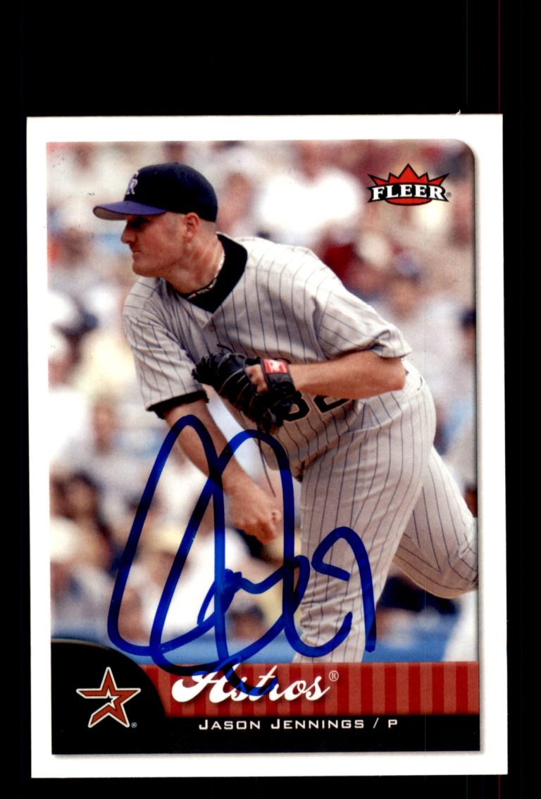 Signed Baseball Card Auto Jason Jennings 2007 Fleer #230 Houston Astros