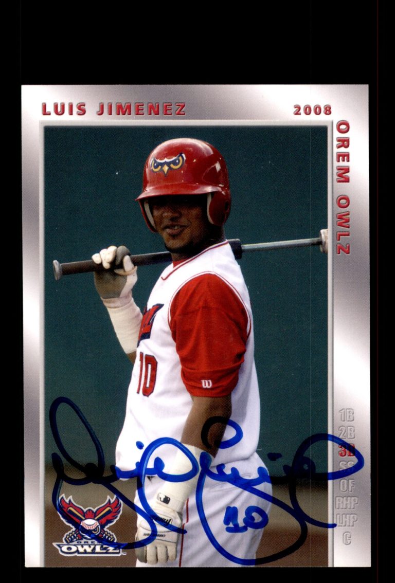 Signed Baseball Card Auto Luis Jimenez 2008 Grandstand Orem Owlz