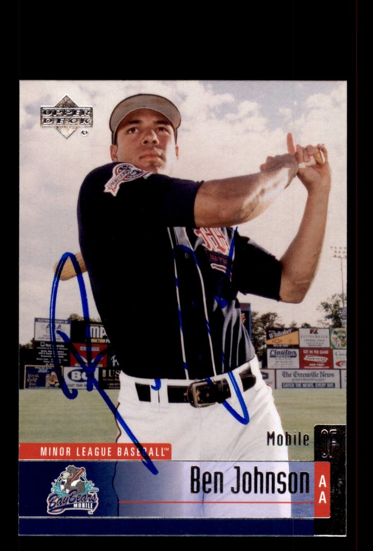 Signed Baseball Card Auto Ben Johnson 2002 Upper Deck Minor League #131